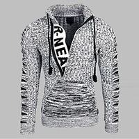 Homme Pull Chandail Pull Tricoter Tricoté Abstrait Col V à la mode Style vintage Usage"idien Vêtement Tenue Hiver Automne Noir Marron M L XL miniinthebox