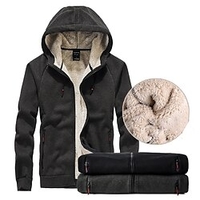 Homme Sherpa Veste Capuche Sweat à capuche zippé Veste Sweat à capuche en molleton Noir Gris Capuche Couleur unie Sport Loisir Casual Polaire basique Vêtement de rue Casual Hiver Vêtement Tenue miniinthebox