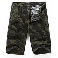 Homme Short Cargo Short 6 poches Camouflage Confort Longueur genou Extérieur du"idien Sortie 100% Coton Mode Vêtement de rue Vert Véronèse Gris Claire miniinthebox