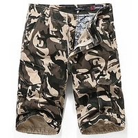 Homme Short Cargo Short 6 poches Camouflage Confort Longueur genou Extérieur du"idien Sortie 100% Coton Mode Vêtement de rue Vert Véronèse Kaki miniinthebox