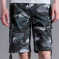 Homme Short Cargo Short Cordon de jambe 6 poches Imprimer Camouflage Confort Extérieur du"idien Sortie 100% Coton Mode Vêtement de rue Blanche Vert Véronèse miniinthebox