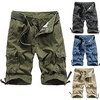 Homme Short Cargo Short Cordon de jambe 6 poches Plein Confort Extérieur du"idien Sortie Mélange de Coton Mode Vêtement de rue Bleu Vert foncé miniinthebox