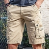 Homme Short Cargo Short Cordon de jambe 6 poches Plein Confort Extérieur du"idien Sortie Mélange de Coton Mode Vêtement de rue Noir Kaki miniinthebox