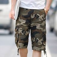 Homme Short Cargo Short Cordon de jambe Multi poche Camouflage Confort Vestimentaire Extérieur du"idien Sortie 100% Coton Sportif mode Blanche Vert Claire miniinthebox