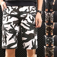 Homme Short Cargo Short Cordon de jambe Multi poche Camouflage Confort Vestimentaire Longueur genou Extérieur du"idien Sortie Sportif mode Noir Blanche miniinthebox
