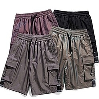Homme Short Cargo Short Cordon Taille elastique Multi poche Plein Confort Respirable Longueur genou Extérieur du"idien Sortie Sportif mode Vert militaire Noir miniinthebox