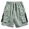 Homme Short Cargo Short Cordon Taille elastique Multi poche Plein Confort Respirable Longueur genou Extérieur du"idien Sortie Sportif mode Vert militaire Noir miniinthebox