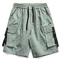Homme Short Cargo Short Cordon Taille elastique Multi poche Plein Confort Respirable Longueur genou Extérieur du"idien Sortie Sportif mode Vert militaire Noir miniinthebox