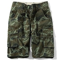 Homme Short Cargo Short Jambe droite 6 poches Camouflage Confort Longueur genou Extérieur du"idien Sortie 100% Coton Vêtement de rue Chic et moderne Vert Véronèse Kaki miniinthebox