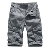 Homme Short Cargo Short Jambe droite 6 poches Imprimer Plaid Confort Longueur genou Extérieur du"idien Sortie 100% Coton Mode Vêtement de rue Noir Bleu miniinthebox