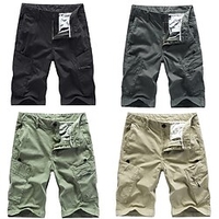 Homme Short Cargo Short Multi poche Plein Confort Vestimentaire Longueur genou Extérieur du"idien Sortie 100% Coton Sportif mode Vert militaire Noir miniinthebox
