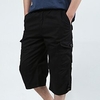 Homme Short Cargo Short Pantalons Capri Taille elastique Cordon de jambe Multi poche Plein Confort Vestimentaire Mollet Extérieur du"idien Sortie 100% Coton Sportif mode Vert militaire Noir miniinthebox