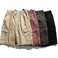 Homme Short Cargo Short Taille elastique Multi poche Plein Confort Vestimentaire Longueur genou Extérieur du"idien Sortie 100% Coton Sportif mode Vert militaire Noir miniinthebox