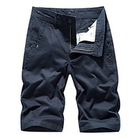 Homme Short Short Chino Bermuda Short de travail Zippé Imprimer Graphic Feuille Confort Longueur genou Extérieur du"idien Sortie 100% Coton Mode Vêtement de rue Noir Vert Véronèse miniinthebox