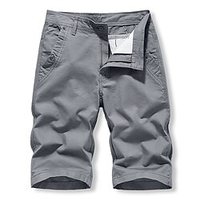 Homme Short Short Chino Bermuda Short de travail Zippé Plein Confort Longueur genou Extérieur du"idien Sortie 100% Coton Mode Vêtement de rue Noir Vert Véronèse miniinthebox