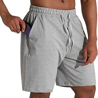 Homme Short Shorts décontractés Poche Cordon Taille elastique Plein Confort Respirable Extérieur du"idien Vacances Mélange de Coton basique Vêtement de rue Noir Grise miniinthebox