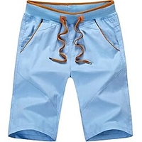 Homme Short Shorts décontractés Poche Cordon Taille elastique Plein Confort Respirable Extérieur du"idien Vacances Mélange de Coton basique Vêtement de rue Rouge Vert miniinthebox