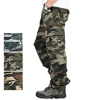Homme Sports et plein air Sportif Pantalon cargo Pantalons Pantalon de travail Plusieurs poches Toute la longueur Pantalon Des sports Travail Camouflage Coton Extérieur Des sports Taille médiale Vert miniinthebox