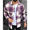 Homme Surchemise Chemise Tartan Col rabattu Violet Plein Air du"idien manche longue Bouton bas Vêtement Tenue basique Mode Casual Confortable miniinthebox