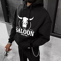 Homme Sweat à capuche Abricot Noir Blanche Jaune Vin Capuche Couleur unie Lettre Vache Cordon Sport Loisir Casual Vêtement de rue Estampage à chaud basique Vêtement de rue Vêtement de sport Hiver miniinthebox