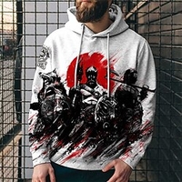 Homme Sweat à capuche Blanche Capuche Imprimés Photos Humain Imprimer du"idien Des sports 3D effet basique Vêtement de rue Design Printemps Automne Vêtement Tenue Pulls Capuche Pulls molletonnés miniinthebox