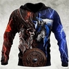 Homme Sweat à capuche Bleu Capuche Animal Loup Imprimés Photos Imprimer du"idien Des sports 3D effet basique Vêtement de rue Design Printemps Automne Vêtement Tenue Pulls Capuche Pulls miniinthebox