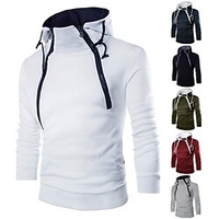 Homme Sweat à capuche Bleu marine Vert Véronèse Rouge Bordeaux Gris Blanche Capuche Couleur unie Sport Loisir Casual Hiver Vêtement Tenue Pulls Capuche Pulls molletonnés manche longue miniinthebox