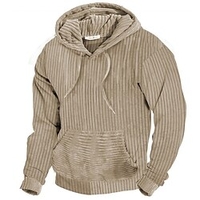 Homme Sweat à capuche Bleu Marron Beige Capuche Plein Poche avant Sport Loisir du"idien Des sports basique Design Casual Printemps Automne Vêtement Tenue Pulls Capuche Pulls molletonnés miniinthebox