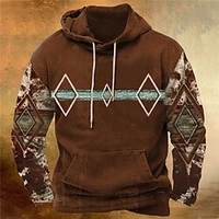 Homme Sweat à capuche Café Capuche Style Bohème Imprimés Photos Imprimer du"idien Des sports 3D effet basique Vêtement de rue Design Printemps Automne Vêtement Tenue Pulls Capuche Pulls miniinthebox