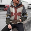 Homme Sweat à capuche Gris Capuche Bloc de couleur Imprimés Photos Croix Imprimer du"idien Des sports 3D effet basique Vêtement de rue Design Printemps Automne Vêtement Tenue Pulls Capuche miniinthebox