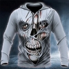 Homme Sweat à capuche Gris Capuche Crânes Imprimés Photos Imprimer du"idien Des sports 3D effet basique Vêtement de rue Design Printemps Automne Vêtement Tenue Pulls Capuche Pulls molletonnés miniinthebox