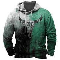 Homme Sweat à capuche Jaune Violet Vert Capuche Animal Imprimés Photos Imprimer du"idien Des sports 3D effet basique Vêtement de rue Design Printemps Automne Vêtement Tenue Pulls Capuche Pulls miniinthebox