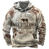 Homme Sweat à capuche Kaki Capuche Animal Imprimés Photos Vache Imprimer du"idien Des sports 3D effet basique Vêtement de rue Design Printemps Automne Vêtement Tenue Pulls Capuche Pulls miniinthebox