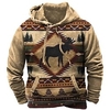 Homme Sweat à capuche Marron Capuche Animal Imprimés Photos Imprimer du"idien Des sports 3D effet basique Vêtement de rue Design Printemps Automne Vêtement Tenue Pulls Capuche Pulls molletonnés miniinthebox