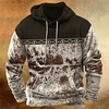 Homme Sweat à capuche Marron Capuche Bloc de couleur Imprimés Photos Imprimer du"idien Des sports 3D effet basique Vêtement de rue Design Printemps Automne Vêtement Tenue Pulls Capuche Pulls miniinthebox