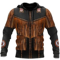 Homme Sweat à capuche Marron Capuche Imprimés Photos Imprimer du"idien Des sports 3D effet basique Vêtement de rue Design Printemps Automne Vêtement Tenue Western Style Pulls Capuche Pulls miniinthebox