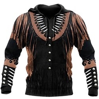 Homme Sweat à capuche Marron Capuche Imprimés Photos Imprimer du"idien Des sports 3D effet basique Vêtement de rue Design Printemps Automne Vêtement Tenue Western Style Pulls Capuche Pulls miniinthebox