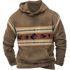 Homme Sweat à capuche Marron Capuche Tribal Imprimés Photos Imprimer du"idien Des sports 3D effet basique Vêtement de rue Design Printemps Automne Vêtement Tenue Pulls Capuche Pulls molletonnés miniinthebox