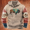 Homme Sweat à capuche Marron Kaki Gris Clair Gris Capuche Animal Style Bohème Imprimés Photos Imprimer du"idien Des sports 3D effet basique Vêtement de rue Design Printemps Automne Vêtement miniinthebox
