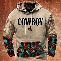 Homme Sweat à capuche Marron Vert Kaki Gris Capuche Animal Style Bohème Imprimés Photos Imprimer du"idien Des sports 3D effet basique Vêtement de rue Design Printemps Automne Vêtement Tenue miniinthebox