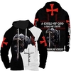 Homme Sweat à capuche Noir Blanche Gris foncé Capuche Croix templière Imprimés Photos Imprimer du"idien Des sports 3D effet basique Vêtement de rue Design Printemps Automne Vêtement Tenue Pulls miniinthebox