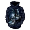 Homme Sweat à capuche Noir bleu marine Bleu Bleu clair Capuche Animal Loup Imprimés Photos Imprimer du"idien Des sports 3D effet basique Vêtement de rue Design Printemps Automne Vêtement Tenue miniinthebox