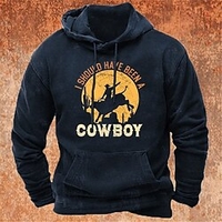 Homme Sweat à capuche Noir bleu marine Bleu Roi Marron Capuche Imprimés Photos Imprimer du"idien Des sports 3D effet basique Vêtement de rue Design Printemps Automne Vêtement Tenue West Cowboy miniinthebox