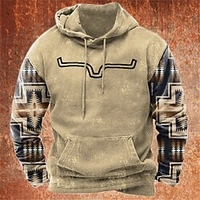 Homme Sweat à capuche Noir bleu marine Kaki Gris Capuche Bloc de couleur Style Bohème Imprimés Photos Imprimer du"idien Des sports 3D effet basique Vêtement de rue Design Printemps Automne miniinthebox