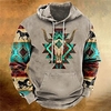 Homme Sweat à capuche Noir Bleu Marron Capuche Style Bohème Imprimés Photos Imprimer du"idien Des sports 3D effet basique Vêtement de rue Design Printemps Automne Vêtement Tenue Pulls Capuche miniinthebox