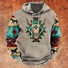 Homme Sweat à capuche Noir Bleu Marron Kaki Gris Clair Capuche Animal Style Bohème Imprimés Photos Imprimer du"idien Des sports 3D effet basique Vêtement de rue Design Printemps Automne miniinthebox