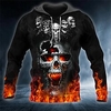 Homme Sweat à capuche Noir Capuche Crânes Imprimés Photos Flamme Imprimer du"idien Des sports 3D effet basique Vêtement de rue Design Printemps Automne Vêtement Tenue Pulls Capuche Pulls miniinthebox