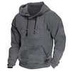 Homme Sweat à capuche Noir Gris Capuche Plein Poche avant Sport Loisir du"idien Des sports basique Design Casual Printemps Automne Vêtement Tenue Pulls Capuche Pulls molletonnés miniinthebox