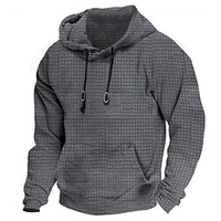 Homme Sweat à capuche Noir Gris Capuche Plein Poche avant Sport Loisir du"idien Des sports basique Design Casual Printemps Automne Vêtement Tenue Pulls Capuche Pulls molletonnés miniinthebox