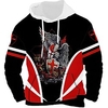 Homme Sweat à capuche Noir Rouge Capuche Croix templière Imprimés Photos Imprimer du"idien Des sports 3D effet basique Vêtement de rue Design Printemps Automne Vêtement Tenue Pulls Capuche miniinthebox